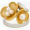 Meredith Leigh Sterling Silver Pearl Flower Ring