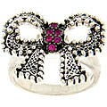 Meredith Leigh Sterling Silver Pink Sapphire Bow Ring