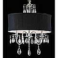 Black Shade Chrome 3-light Crystal Chandelier