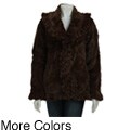 Damselle Women's 'Chateaux' Faux Fur Ruffle-front Coat