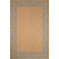 Leaf Border Blue Rug (1'11 x 7'6)