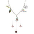 Ed Hardy Silvertone Drop Charm Necklace