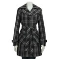 Platinum Women's Belted Plaid Trench Coat