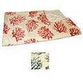 Coral Print Microluxe Coastal Throw Blanket