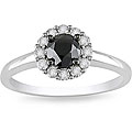 14k White Gold 1ct TDW Black and White Diamond Ring (H-I, I2-I3)