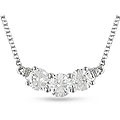 14k White Gold 1ct TDW Diamond 3-stone Necklace (H-I, I2-I3)