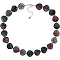 Sterling Silver Multi-color Jasper Disc Necklace