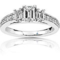 14k Gold 7/8ct TDW Diamond 3-stone Engagement Ring (H-I, SI)