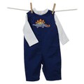 ZU Infant Boy's Dinosaur Overalls Outfit