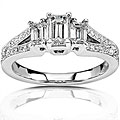 14k Gold 7/8ct TDW Emerald-cut 3-stone Diamond Ring (H-I)
