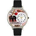 Whimsical Women's Music Teacher Black Strap Watch
