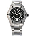 Lucien Piccard Men's Black Dial Stainless Steel Watch