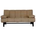 Ava Armless Pocket Coil Khaki Microfiber Sleeper Sofa Futon