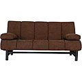 Ava Armless Pocket Coil Dark Brown Microfiber Sleeper Sofa Futon