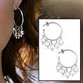 Silver 'Twinkle' Half-hoop Earrings (Peru)