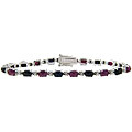 Sterling Silver Sapphire, Ruby and Diamond Accent Bracelet