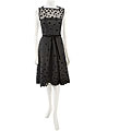 Cachet Women's Mesh Flocked Cocktail Dress
