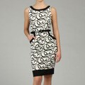 London Times Women's Sleeveless Belted Dress