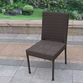 Century Woven Wicker Outdoor Dining Side Chairs (Set of 2)