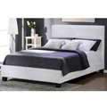 Tuscany Villa White Faux Leather Queen-size Bed