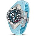 Helix Women's 'Links' Chronograph Baby Blue Strap Watch