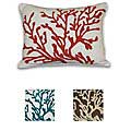 Dory Coral Embroidered Towel-stitch Pillow