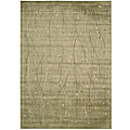 Green Floral Rug (7'9 x 10'10)