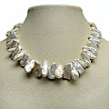 Silver 18-inch Freshwater Biwa Pearl Necklace (12-14 mm)