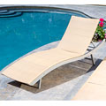 Light Sand Wicker Swell Lounger