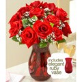 One Dozen Red Rose Bouquet in Ruby Vase