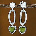 Sterling Silver 'Sweetheart' Serpentine Dangle Earrings (Peru)