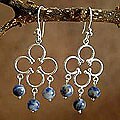 Sterling Silver 'Fortunate' Sodalite Chandelier Earrings (Peru)