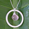 Silver Rose Quartz 'Circle of Love' Necklace (Thailand)
