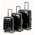 Rockland Elite Designer Black 3-piece Hardside Spinner Luggage Set