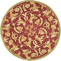 Hand-spun Burgundy Wool Rug (6' Round)