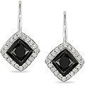 14k Gold 1ct TDW Black and White Diamond Earrings (H-I, I2-I3)