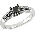 10k Gold 1/2ct TDW Black and White Diamond Ring (H-I, I2-I3)