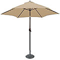 Deluxe Beige 9-foot LED Lighted Patio Umbrella with Stand