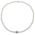 Sterling Silver White and Pink FW Pearl Necklace (4-12 mm)