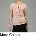 Simply Irresistible Women's Ruffle and Button Front Top