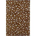 Hand-knotted Tobacco Wool Rug (7' x 10')