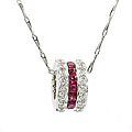 14k White Gold Ruby and 1/2ct TDW Diamond Necklace (H-I, SI2)