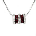 14k Gold Ruby and 1ct TDW Diamond Slider Necklace (H-I, SI2)