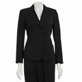 First Lady Women's 2-button Black Pant Suit