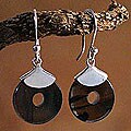 Obsidian 'Inca Wheels' Dangle Earrings (Peru)