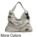 Nicole Lee Double-handle Ruched Bucket Bag
