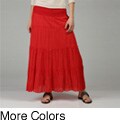 Studio West Women's Long Tiered Crinkle Skirt 