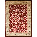 Hand-tufted Lashon Red Wool Blend Rug (8' x 11')