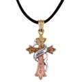 Ed Hardy Two-tone Copper and Brass Solid Logo Cross Necklace