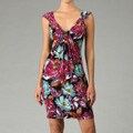 London Times Women's Watercolor Floral Jersey Dress